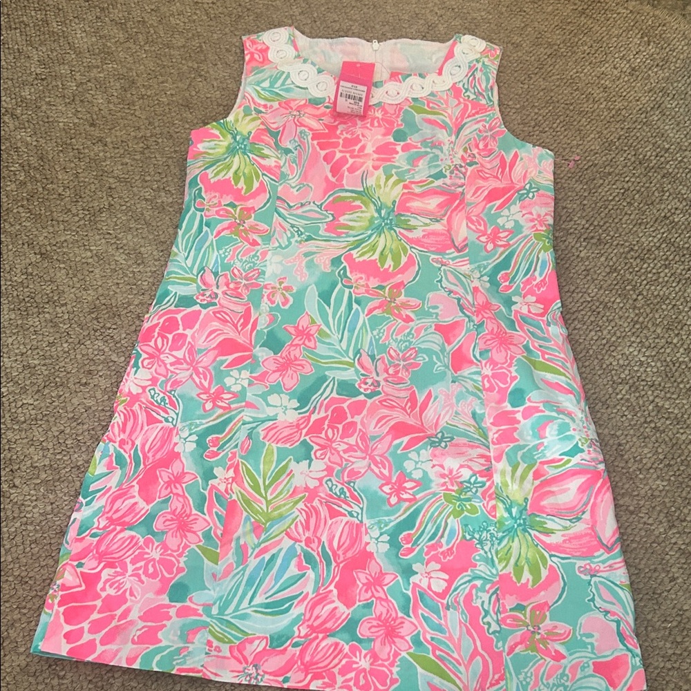 Lilly Pulitzer Vibrant Pink and Green Floral Dress